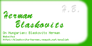 herman blaskovits business card